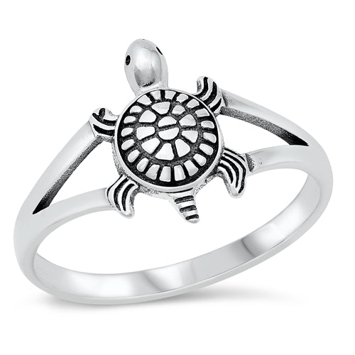 Turtle sterling silver ring